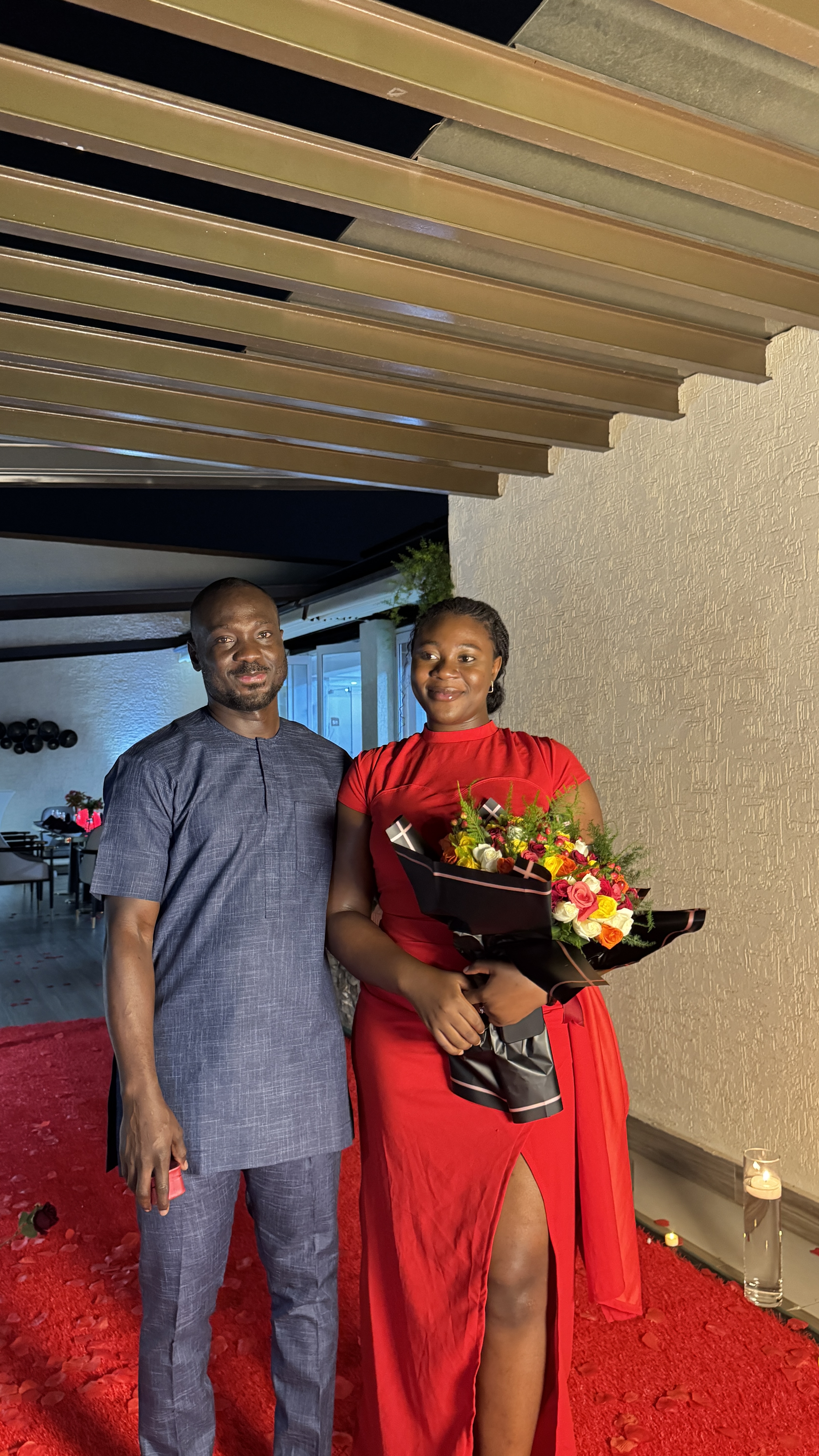 Formal attire with flowers